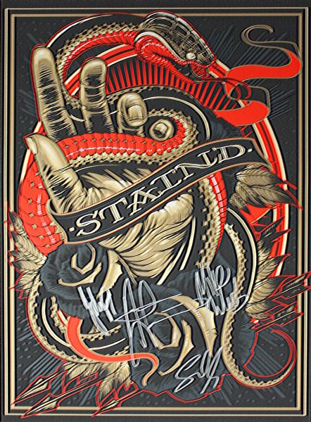 Staind Band Signed (4) 18" x 24" Full Color Poster (PSA/JSA Guaranteed)