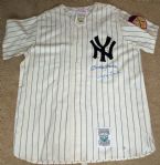 Unique Mickey Mantle & Whitey Ford Signed Mitchell & Ness Yankees Jersey (PSA/JSA Guaranteed)