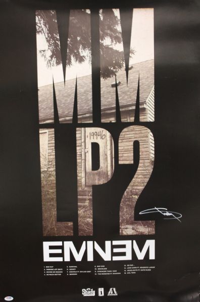 Eminem Signed 20" x 30" Tour Poster w/ "Shady" Autograph! (PSA/DNA)