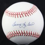 "Larry" Yogi Berra Near-Mint Signed OAL Baseball (PSA/DNA)