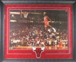 Michael Jordan Large & Impressive Signed 23" x 34" Nike "Slam Dunk" Poster in Custom Framed Display (PSA/DNA & UDA)
