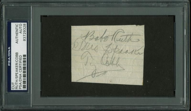 Lot Detail Rare Babe Ruth Ty Cobb Tris Speaker Signed Album Page