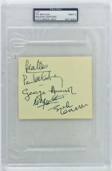 The Beatles Exceptionally Fine Group Signed Vintage Album Page c. 1963 - PSA/DNA Graded MINT 9!