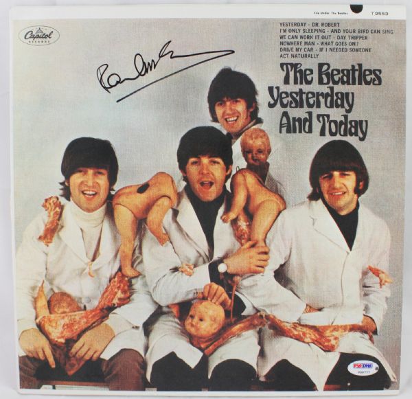 The Beatles: Paul McCartney ULTRA RARE Signed "Butcher Cover" Contemporary Pressing (PSA/DNA & JSA LOAs)