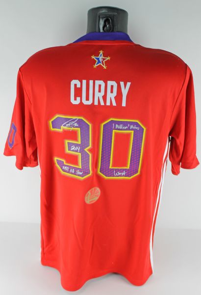 Stephen Curry Signed Official 2014 NBA All-Star Game Jersey w/ Unique Stats! (Curry & JSA Guaranteed)