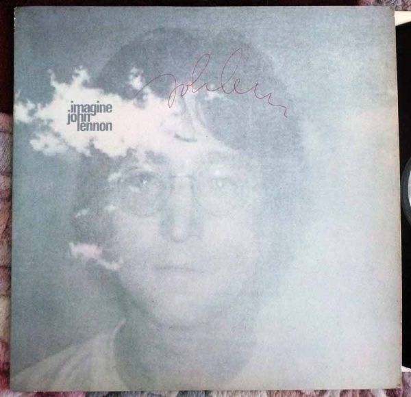 The Beatles: John Lennon Extraordinarily Rare Signed "Imagine" Record Album with Superb Autograph (Caiazzo)