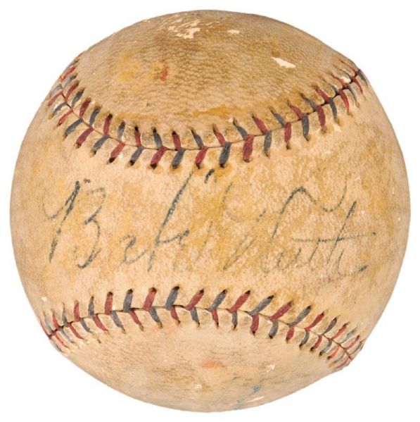 Lot Detail Babe Ruth Single Signed Oal Johnson Baseball Circa