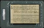 John Hancock Rare Handwritten & Signed 1767 Document (PSA/DNA Graded MINT 9)