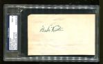 Babe Ruth Superbly Signed 2.5" x 4" Album Page w/ Quoted MINT 9 Autograph! (PSA/DNA Encapsulated)