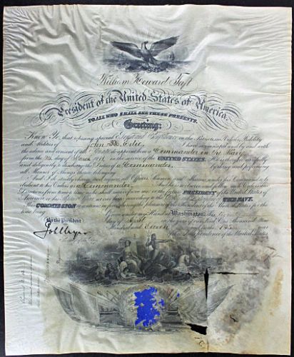 President William Taft Signed 1911 Presidential Appointment Document (PSA/DNA)