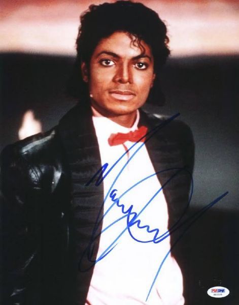 Michael Jackson Signed 11" x  14" Color Photo (PSA/DNA)v