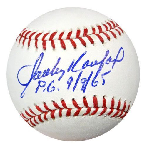 Sandy Koufax Near-Mint Signed OML Baseball w/ "P.G. 9/9/65" Inscription (PSA/DNA)