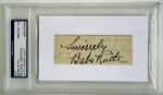 Babe Ruth Exceptionally Fine Signed Album Page Segment - PSA/DNA Graded GEM MINT 10!