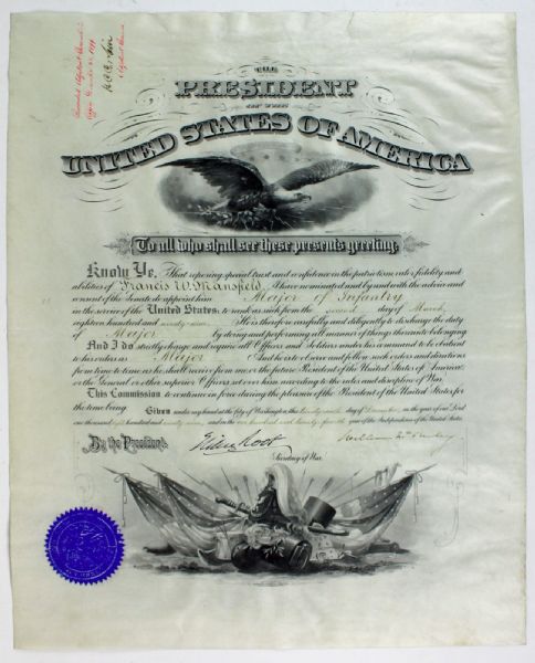 President William McKinley Signed 1899 Document (PSA/DNA)