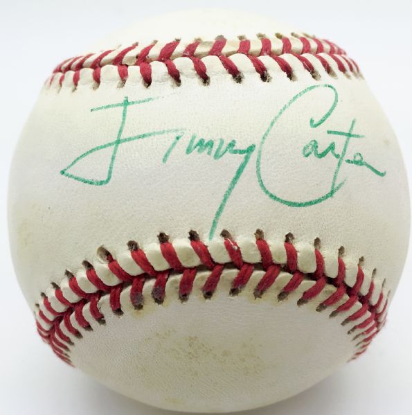 Jimmy Carter Signed OAL Baseball w/ Rare Full Name Autograph (JSA Guaranteed)