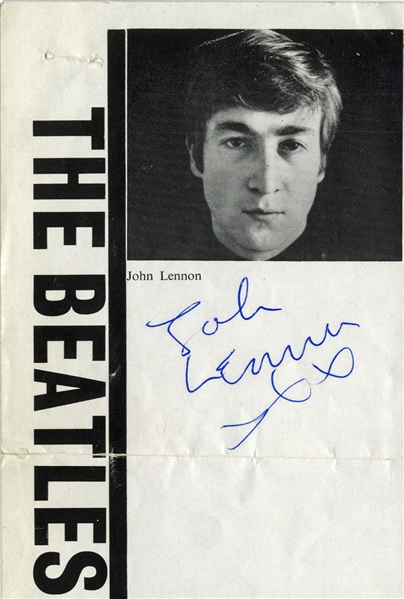 The Beatles: John Lennon Exceptionally Signed c. 1962 3" x 5" Program Photograph (PSA/JSA Guranteed)