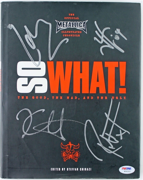 Metallica Band Signed "So What" Hardcover Book w/ 4 Signatures! (PSA/DNA)