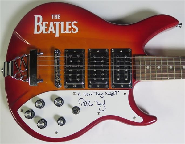 The Beatles: Pattie Boyd (Harrison) Rare Signed Gretsch Style Electric Guitar w/"A Hard Days Night" Inscription (PSA/JSA Guaranteed)