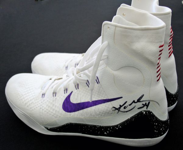 RARE 2014-15 Kobe Bryant Game Worn & Signed Nike Personal Model Sneakers (DC Sports)