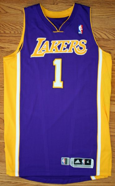 2013-14 Jordan Farmar Game Worn Lakers Jersey (DC Sports)