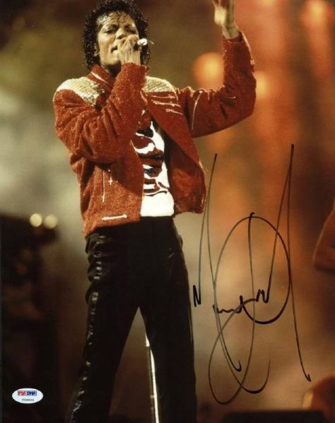 Michael Jackson Signed 11" x 14" Color Photo with Bold Autograph (PSA/DNA)
