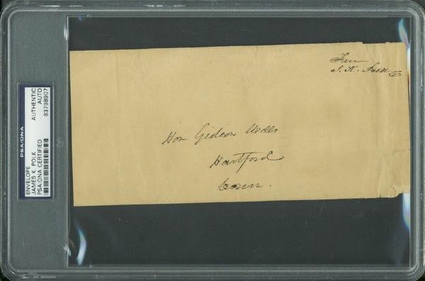 President James K. Polk Signed Free Frank Envelope (PSA/DNA Encapsulated)