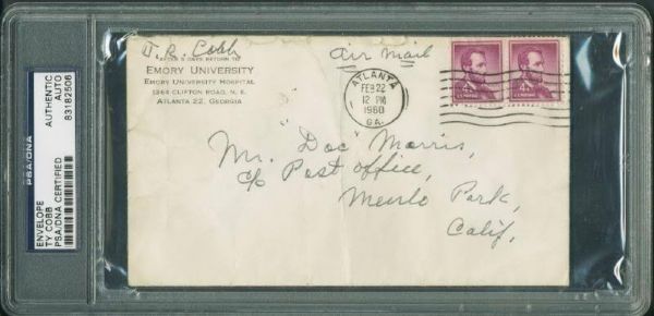 Ty Cobb Handwritten & Signed Envelope (PSA/DNA Encapsulated)