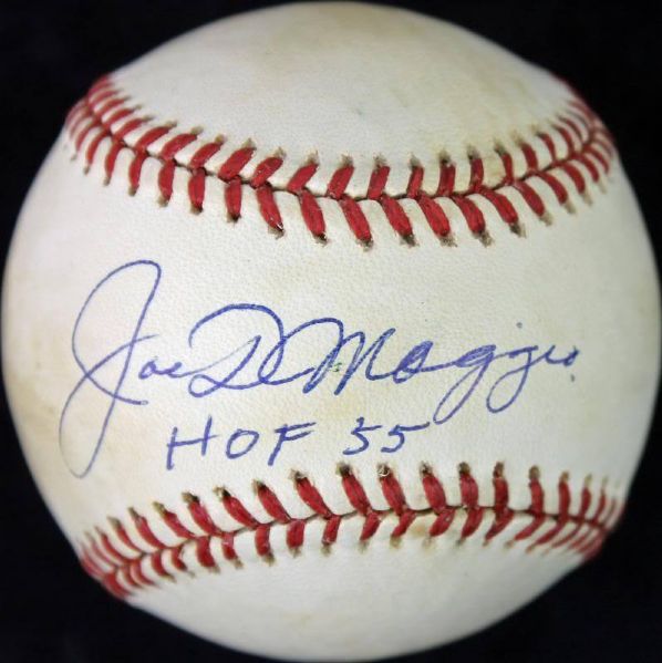 Joe DiMaggio Signed OAL Baseball w/ "HOF 55" Inscription (JSA)