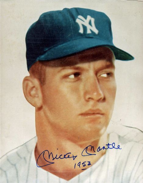 Mickey Mantle Signed "1953" 11" x 14" Color Photo (PSA/DNA)