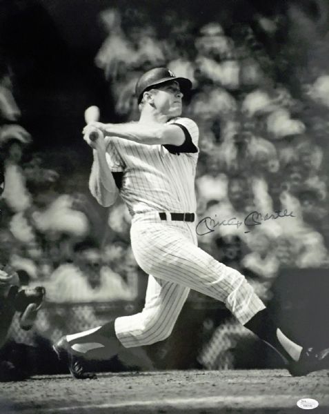 Mickey Mantle Signed 16" x 20" Limited Edition Black & White Photograph (JSA)