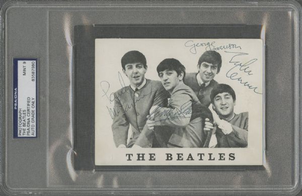 The Beatles Immaculate Group Signed Photograph PSA/DNA Graded MINT 9, One of the Best in the Hobby! 