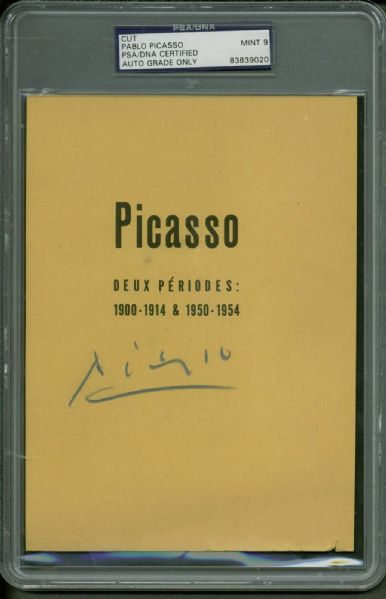 Pablo Picasso Over-Sized Signed 5" x 7" Album Page PSA/DNA Graded MINT 9!