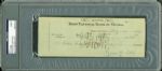 Ty Cobb Signed & Hand Written 1944 Bank Check PSA/DNA Graded MINT 9!