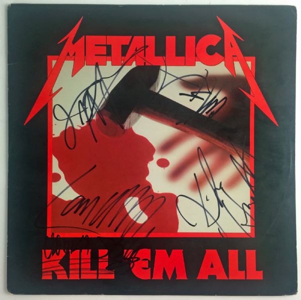 Metallica Group Signed Debut "Killem All" Record Album with Cliff Burton! (PSA/DNA)