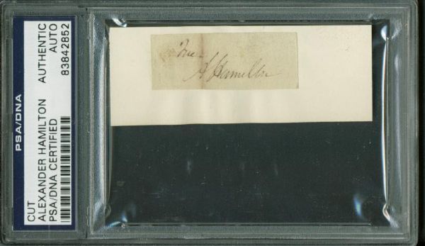 Alexander Hamilton Signed 1" x 3" Free Frank (PSA/DNA)