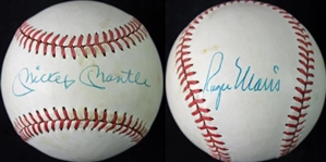 Mickey Mantle & Roger Maris Dual-Signed OAL Baseball (PSA/DNA)