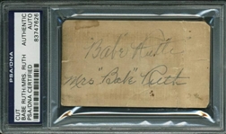 Babe & Claire "Mrs. Babe" Ruth Signed Album Page (PSA/DNA)