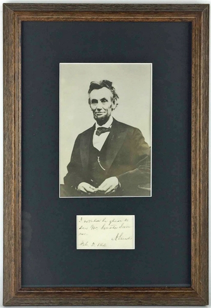 President Abraham Lincoln Impressive Signed & Handwritten 1862 Note RE: Meeting Charles Sumner! (PSA/JSA Guaranteed)