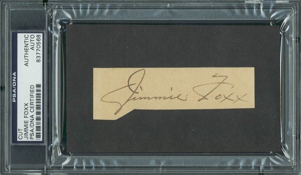 Impressive Jimmie Foxx Signed 1" x 4" Cut (PSA/DNA Encapsulated)