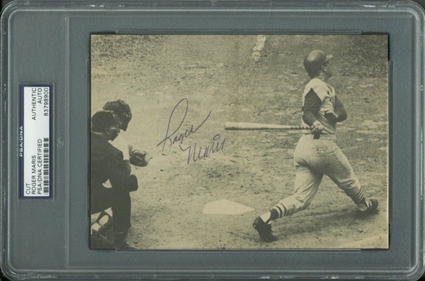 Roger Maris Superb Signed 5" x 7" Magazine Photo - 61st Home Run Swing! (PSA/DNA Encapsulated)