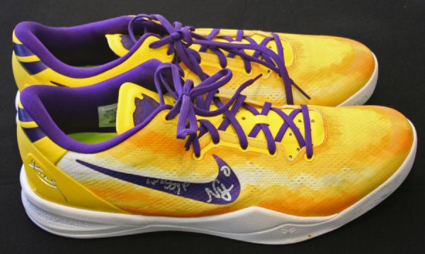 2014-15 Nick Young Game Used & Signed Nike Basketball Sneakers w/"Swaggy P" Insc. (DC Sports)