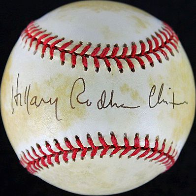 Hillary Clinton Vintage Signed OAL (Brown) Baseball (PSA/DNA)