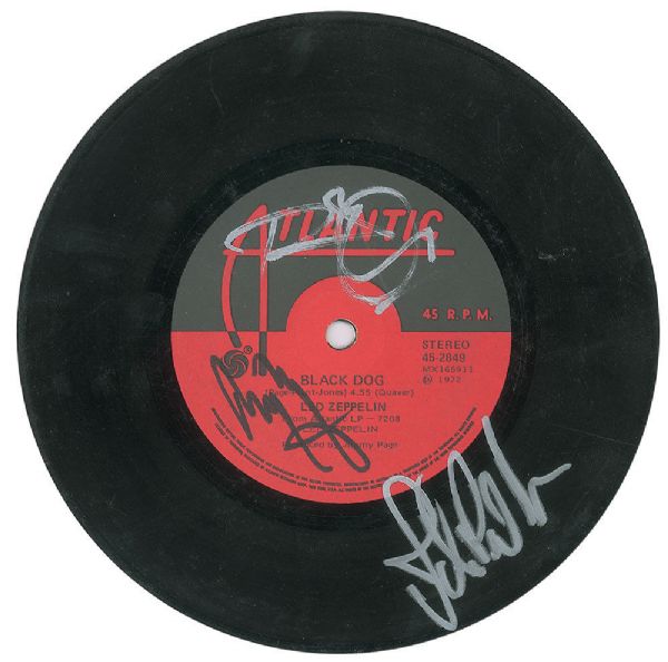 Led Zeppelin Signed Atlantic 45 "Black Dog" Album w/ Plant, Page & Jones! (PSA/DNA)