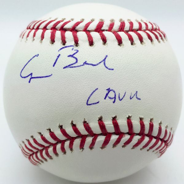 President George H.W. Bush Signed OML Baseball w/ Rare "Cav U" Inscription (PSA/DNA)