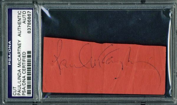 The Beatles: Paul McCartney Vintage Signed 1" x 3" Album Page w/ Full Name Autograph! (PSA/DNA Encapsulated)
