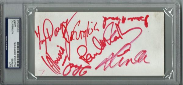 Wings Group Signed 7" x 4" Album Page w/ Paul & Linda McCartney! (PSA/DNA Encapsulated)