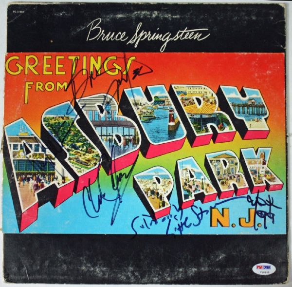Bruce Springsteen & The E-Street Band Ultra-Rare Group Signed "Greetings From Asbury Park" Debut Album! (PSA/DNA)