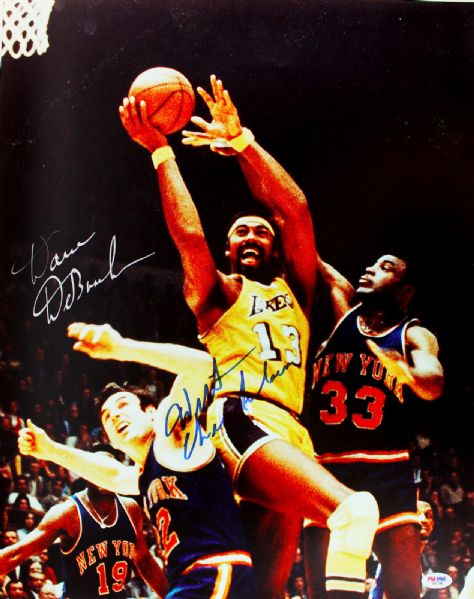 NBA 50 Greatest: Wilt Chamberlain & Dave DeBusschere Rare Dual Signed 16" x 20" Photo (PSA/DNA)