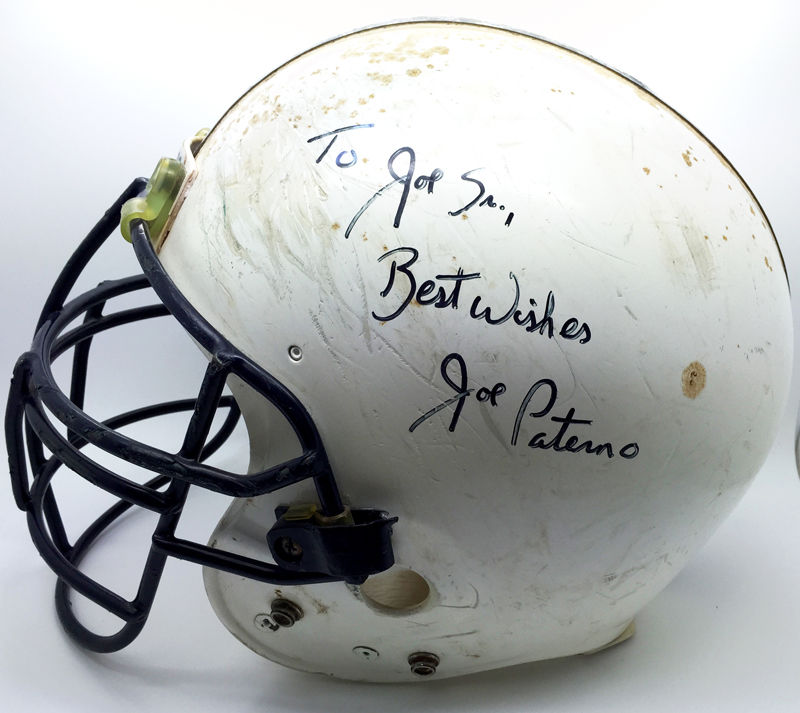 joe paterno signed helmet