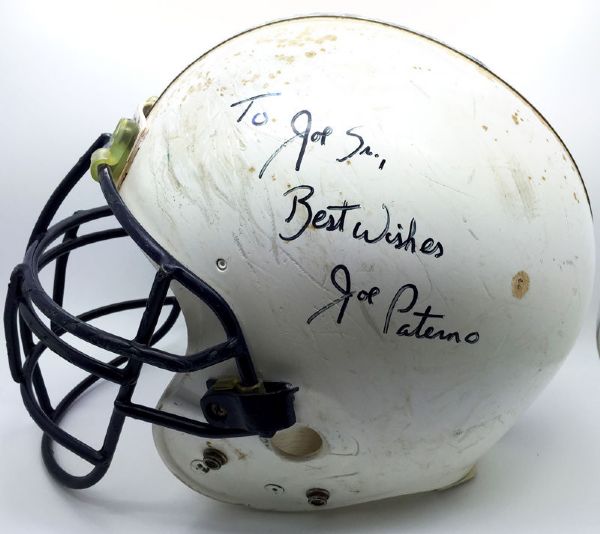 Joe Paterno ULTRA-RARE Signed Full-Size PRO LINE Game Used Penn State Helmet (PSA/DNA)
